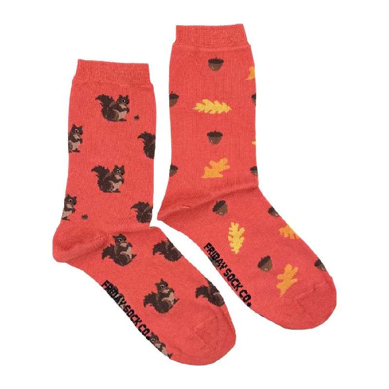 Women's Squirrel, Acorn and Leaf Socks