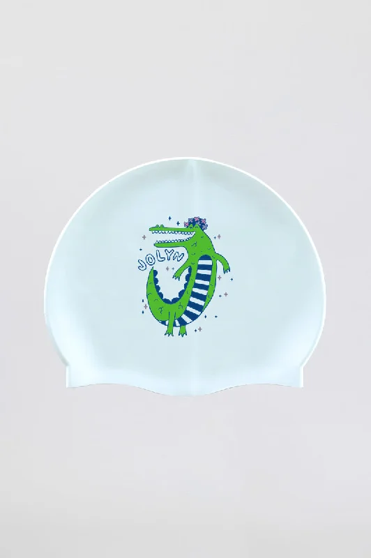 Long Hair Silicone Swim Cap - Croc