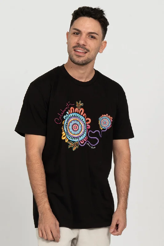 Celebration Black Cotton Crew Neck Unisex T-Shirt