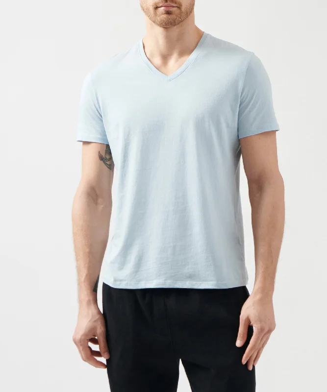 Classic Jersey V-Neck Tee - Blue