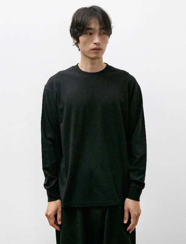 Cotton Jersey Long Sleeve T-Shirt Black