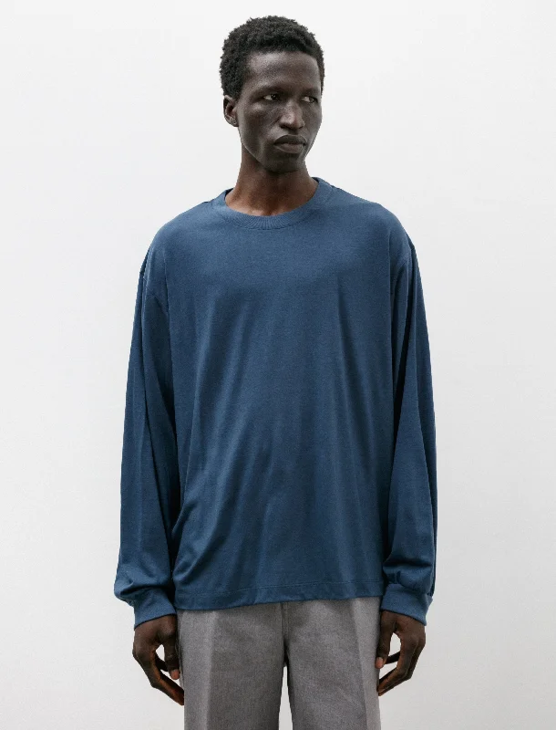 Washable Wool LS Crew Blue