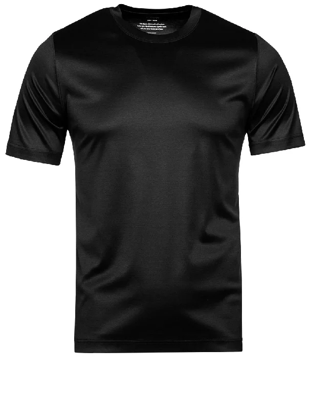 Black Filo di Scozia Crew Neck T-Shirt