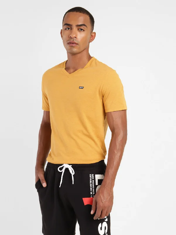 Men's Solid V Neck T-shirt