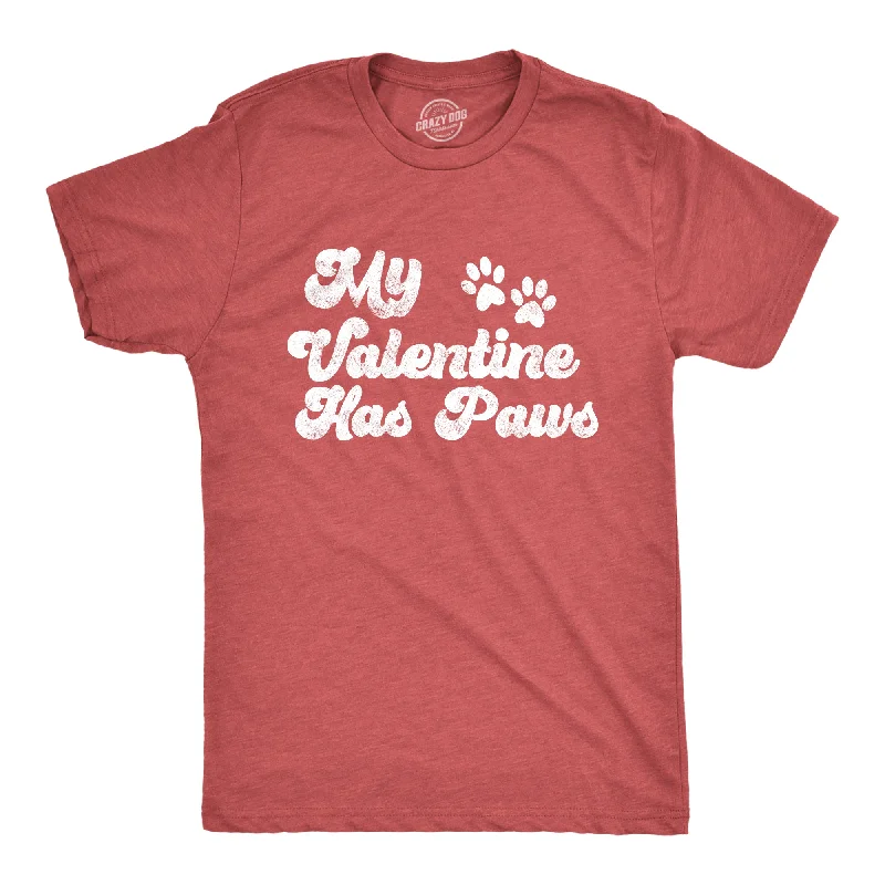 My Favorite Valentine Has Paws Men's T Shirt