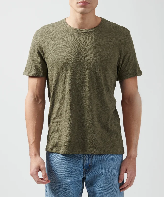 Slub Jersey Crew Neck Tee - Army