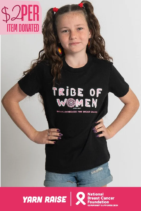 Tribe Of Women Type Black Cotton Crew Neck Kids T-Shirt