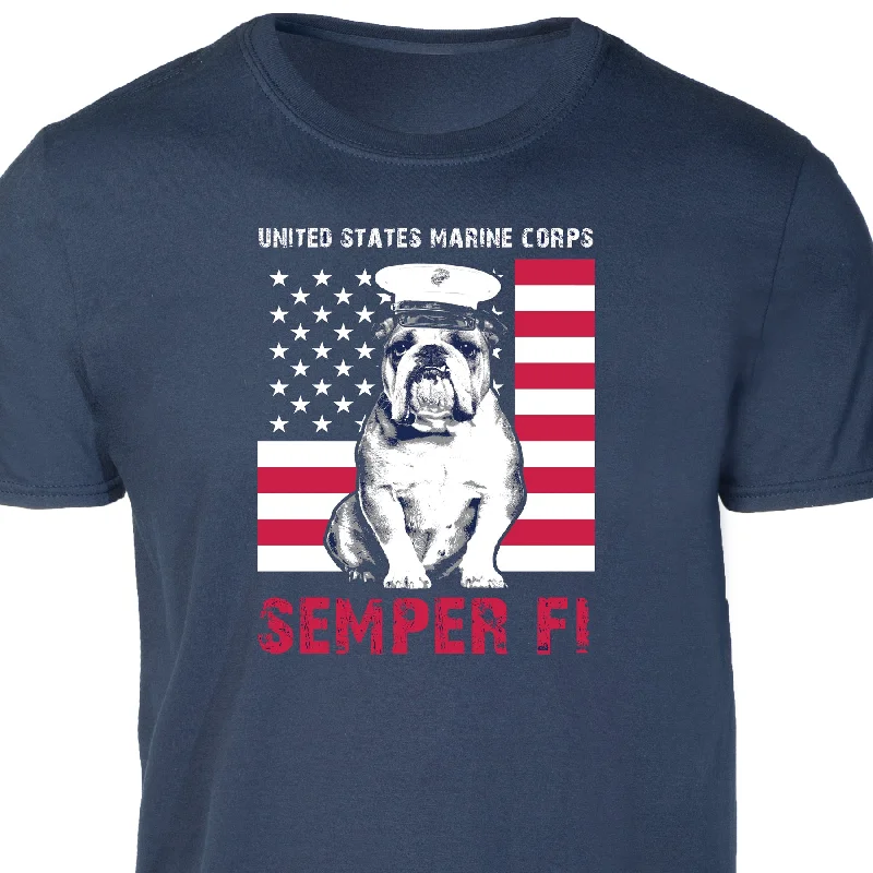 Dress Blues Bulldog Full Front T-shirt