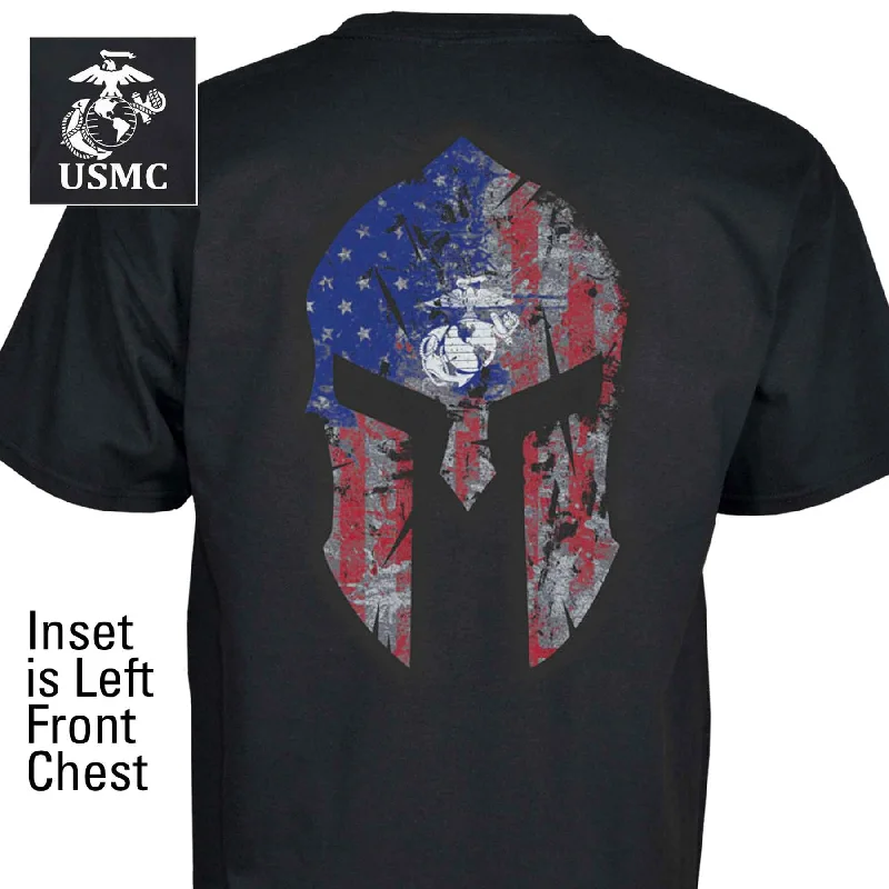 EGA Spartan Helmet Back with Left Chest T-Shirt