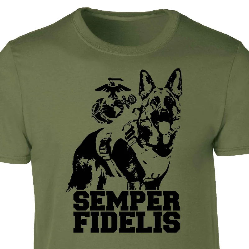 Marine Corps K-9 T-shirt with German Shepherd Graphic Design