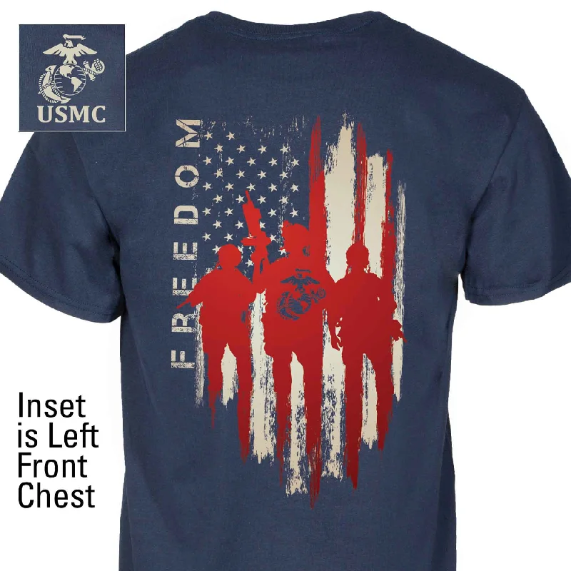 USMC Freedom Warriors Back With Left Chest T-shirt