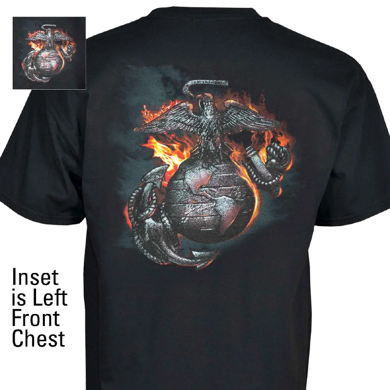 Marines Emblem in Flames Shirt