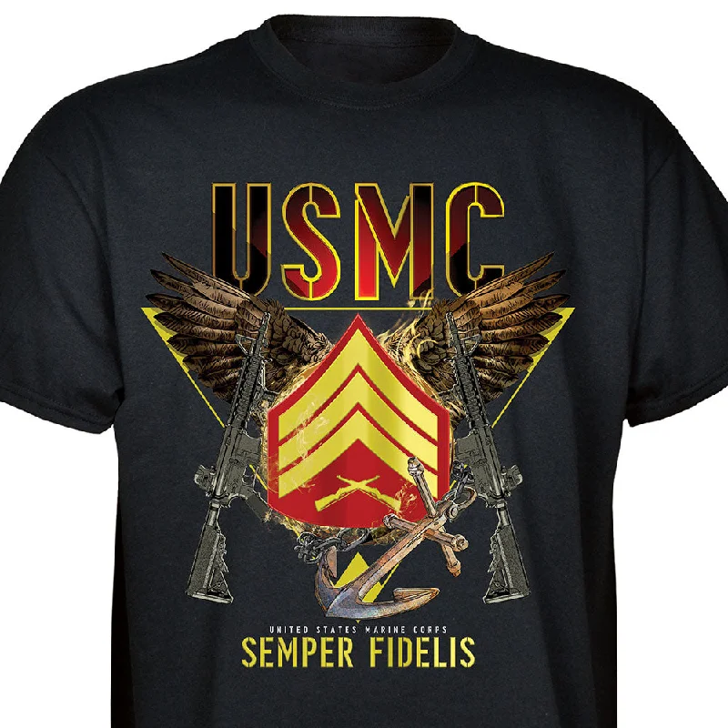 Exclusive Marine Corps T-shirt Customized by Rank