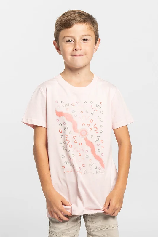 Unified Moments Pink Cotton Crew Neck Kids T-Shirt