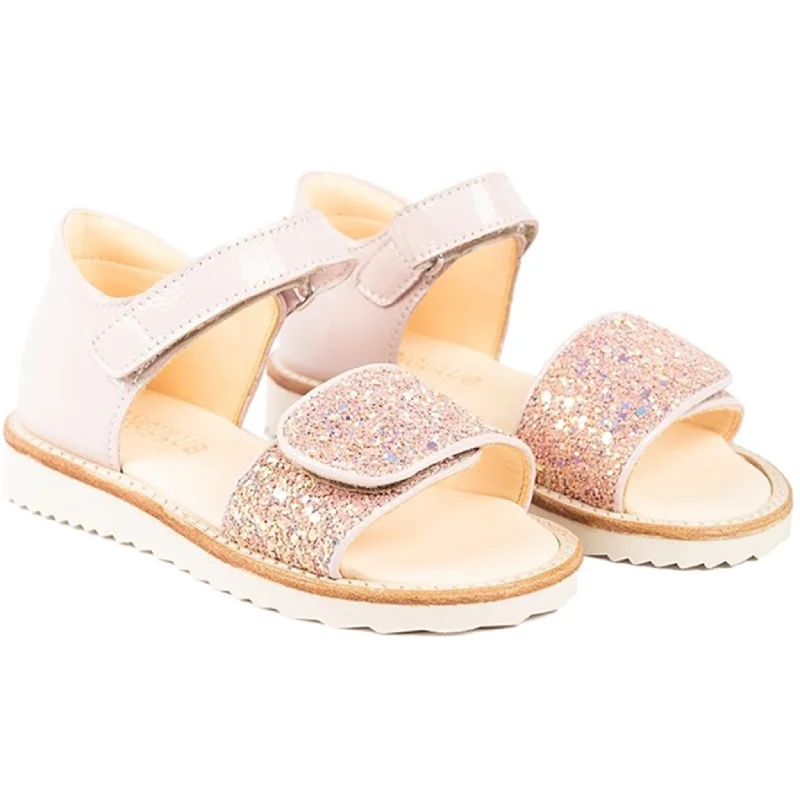 Angulus Sandals Pale Rose/Rose Glitter