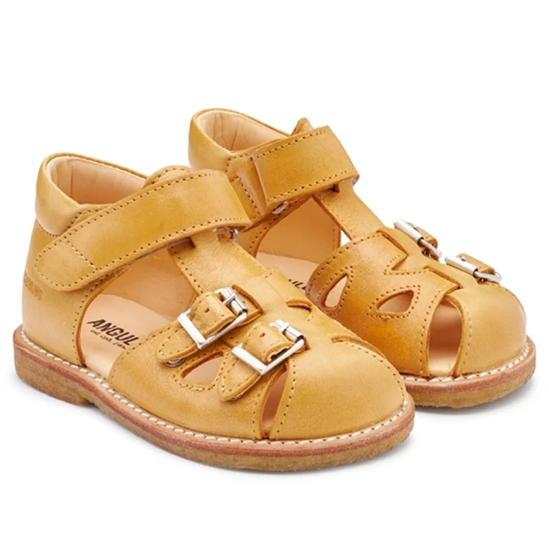 Angulus Starter Sandal W. Velcro And Buckles Camel