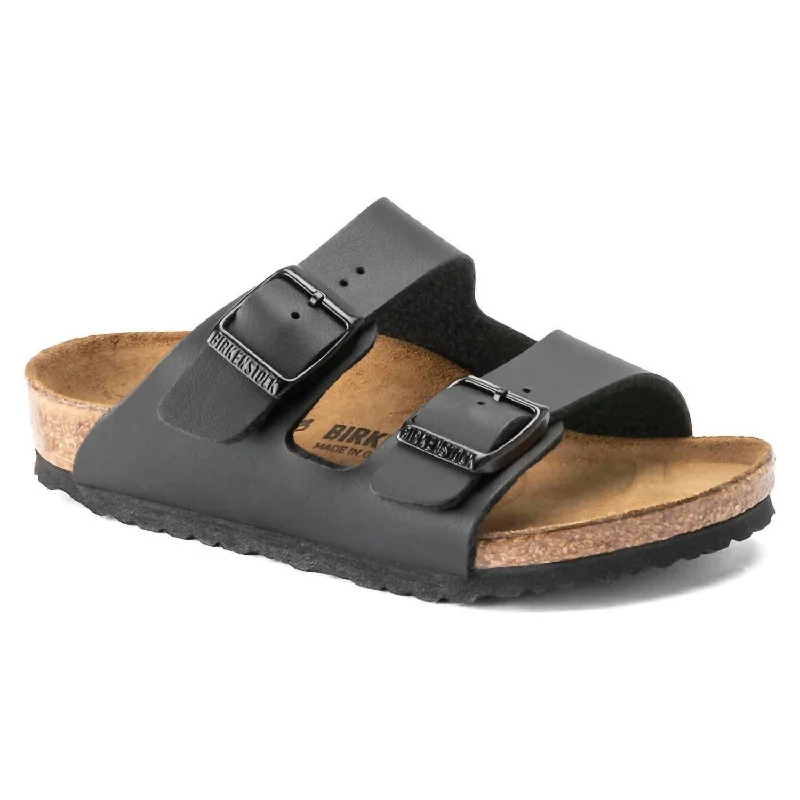 Kids Arizona Birko-Flor Sandal in Black