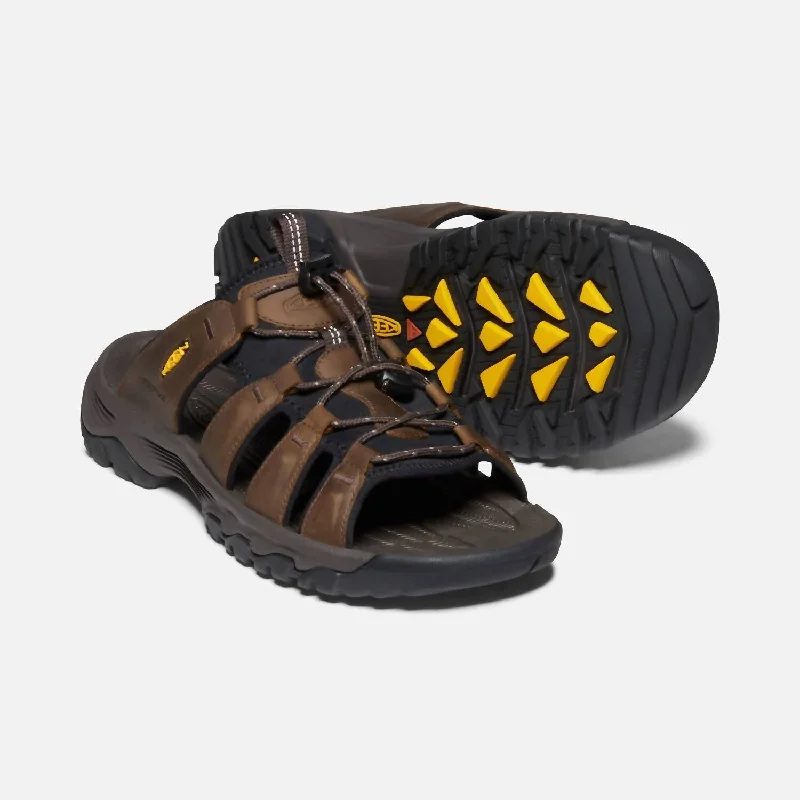 Men's Targhee Iii Leather Slide Sandal In Bison/mulch