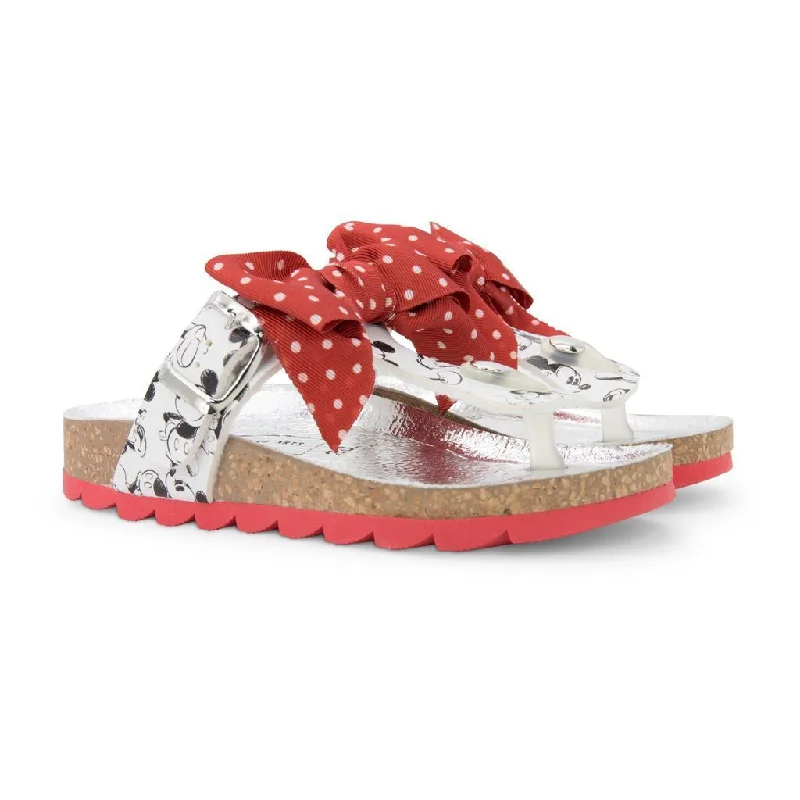 RED BOW MICKEY MOUSE PRINT SANDALS