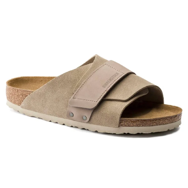 Unisex Kyoto Sandal In Taupe Suede