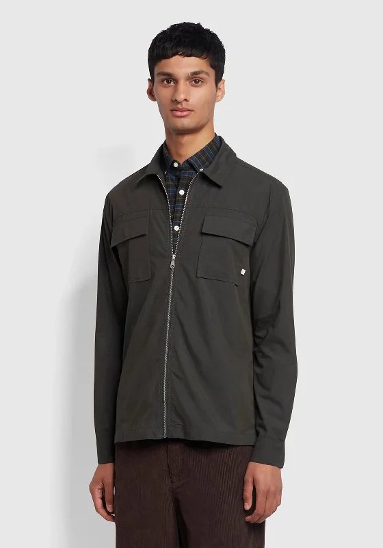 Farah Goto Zipped Shirt, Washed Black