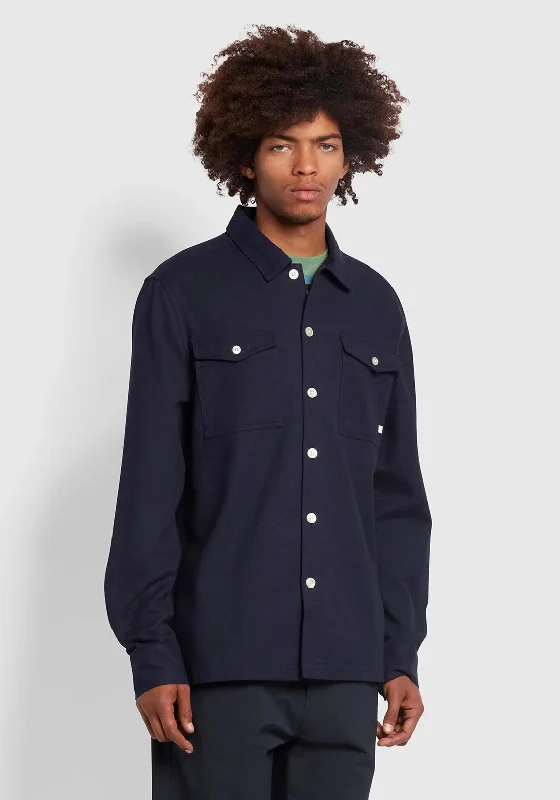 Farah Rocks Brushed Oxford Overshirt, True Navy