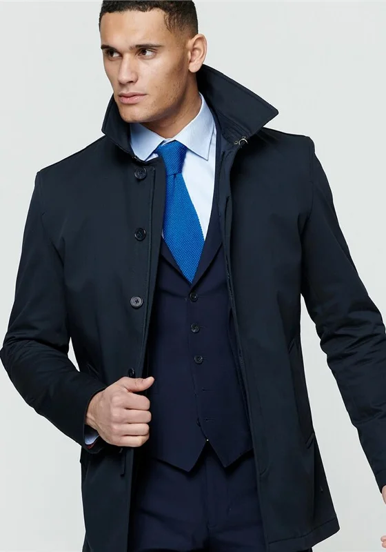 Magee 1866 Delvin Stock Mac Coat, Navy