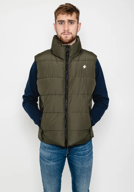 Superdry Sports Puffer Gilet, Dark Moss