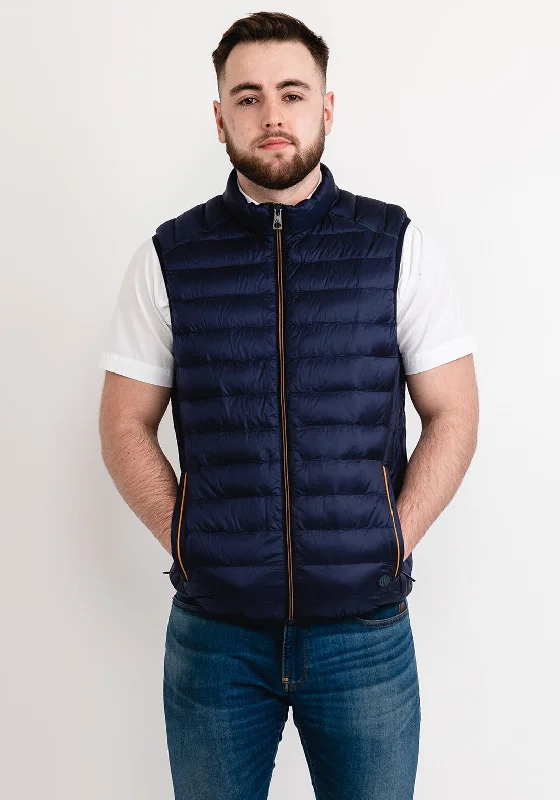 White Label Contrast Zip Gilet, Navy