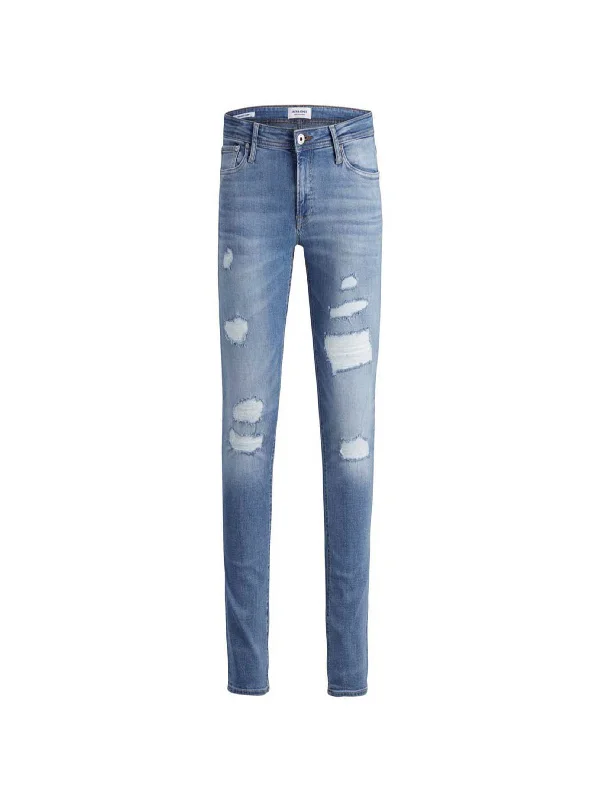 Men's Ripped Washed Skinny Jeans,Blue