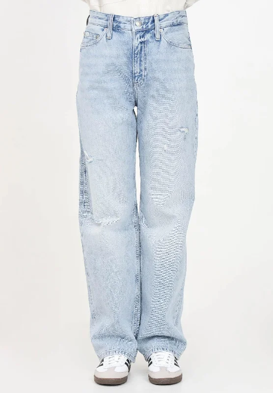 Jeans High Rise Relaxed in denim chiaro da donna