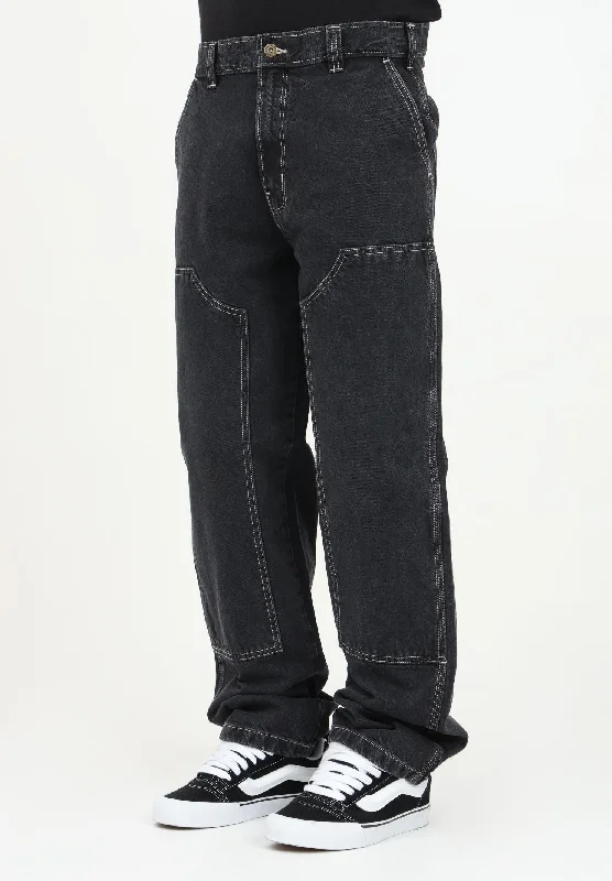 Jeans Madison Double Knee in denim nero da uomo