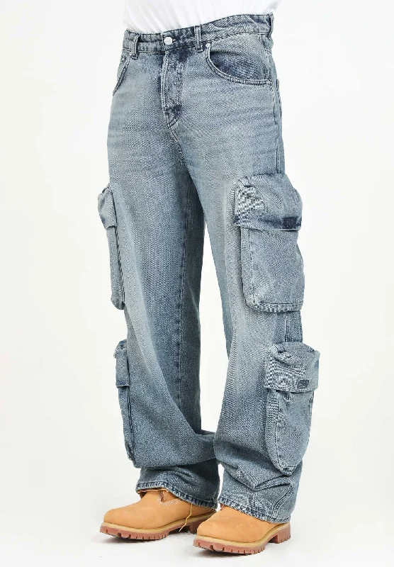 Jeans cargo in denim da uomo