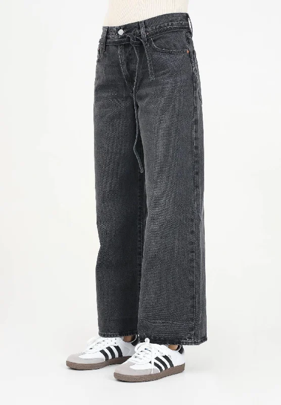 Jeans XL Straight in denim nero da donna