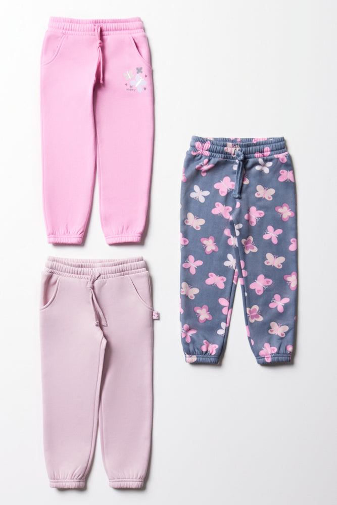 3 Pack Butterfly Trackpants Pink