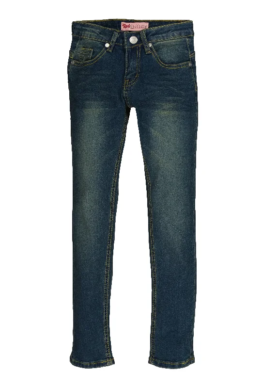 Girls Crease Detail Skinny Jeans