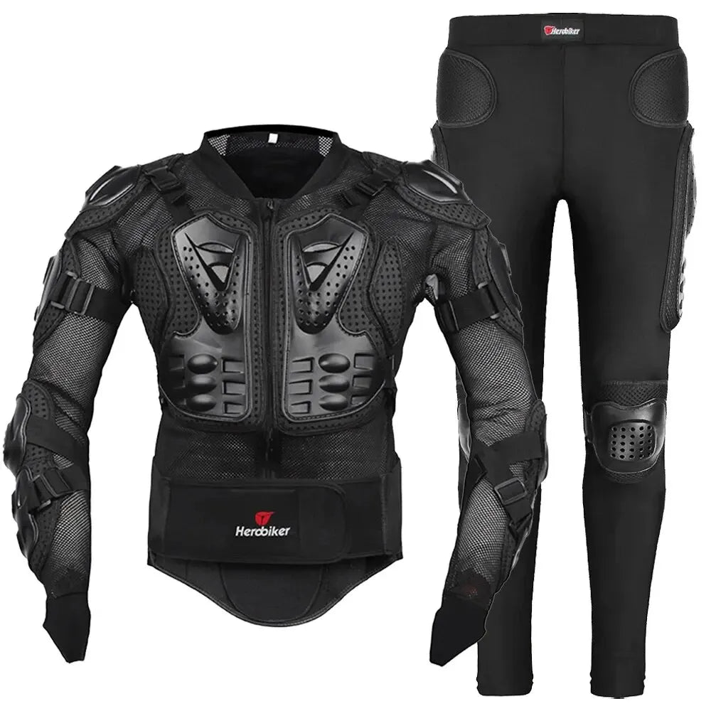 Premium Wear-Resistant Motocross Jacket - Men’s Motorcycle Armor with Full-Body Protection