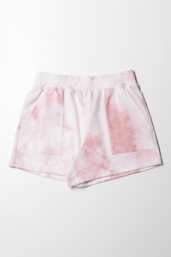 Tie Dye Pull On Shorts Lilac